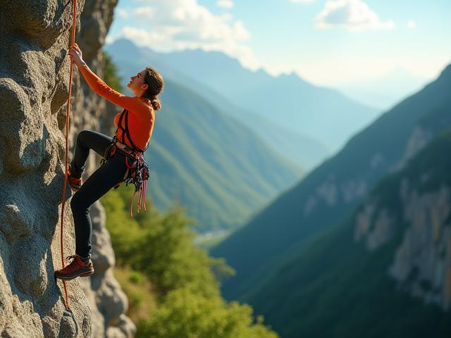 Outdoor-Aktivitäten: Kletterer am Felsen